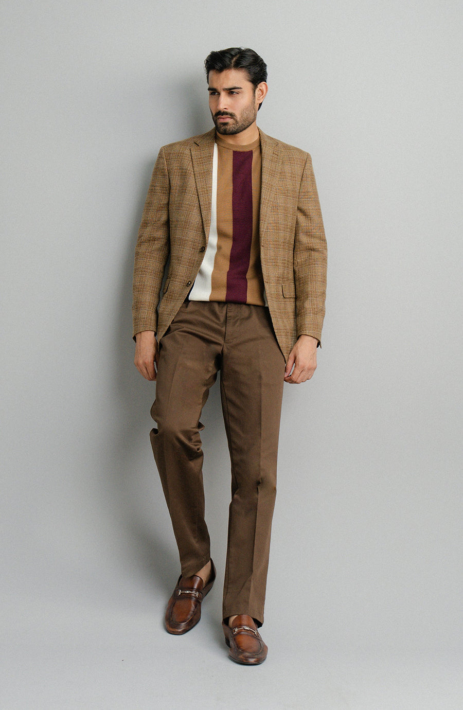 ABLAZE BLAZER -  CAMEL CHECKERED