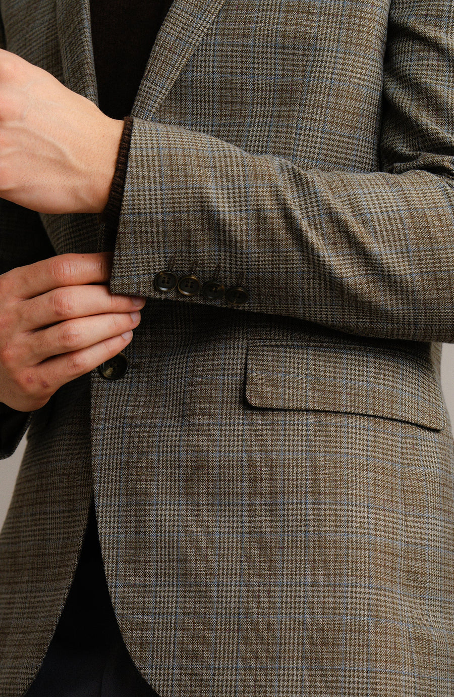 ABLAZE BLAZER - DARK BROWN CHECKERED