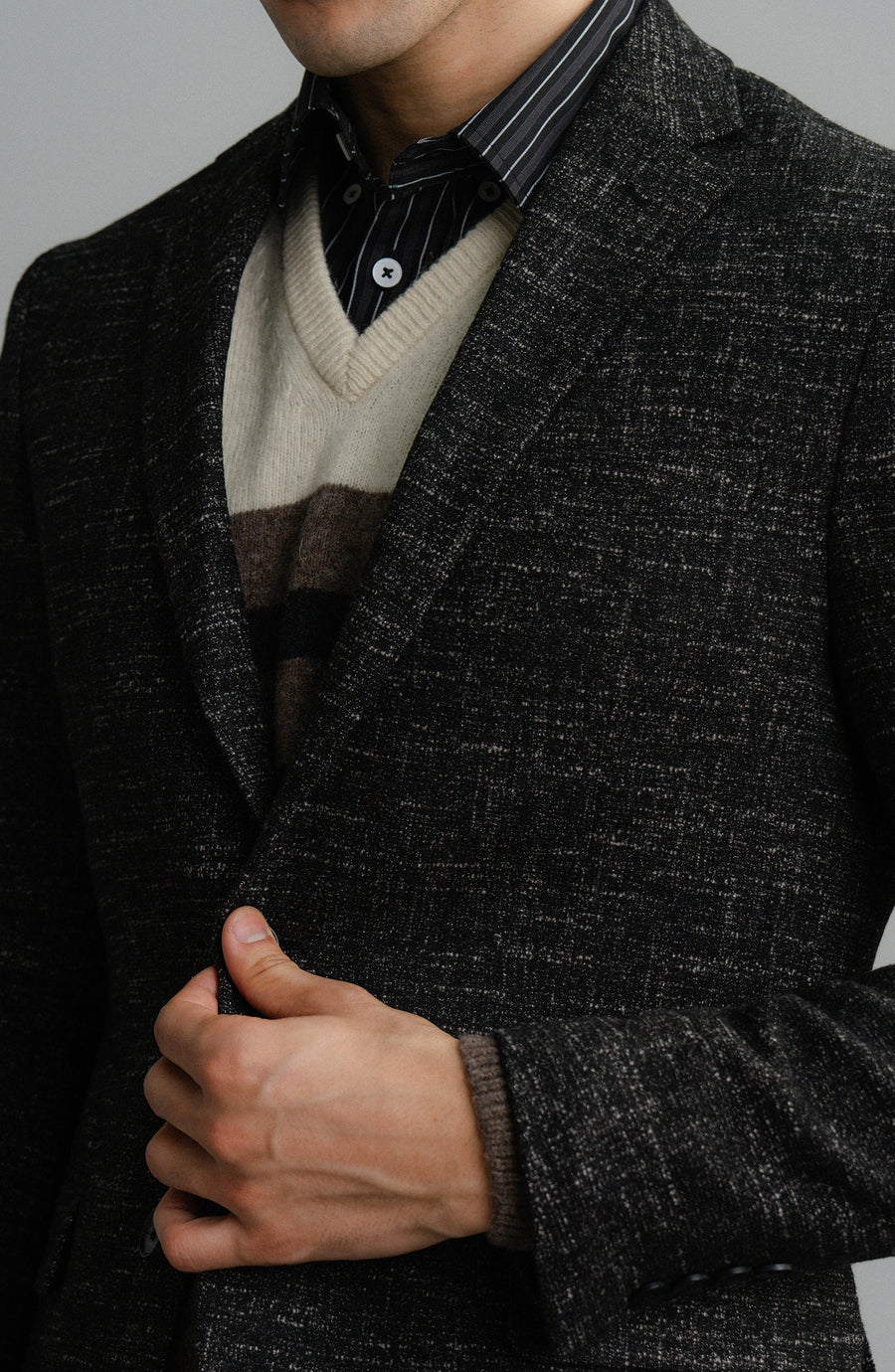 ABLAZE BLAZER -  BLACK TEXTURED