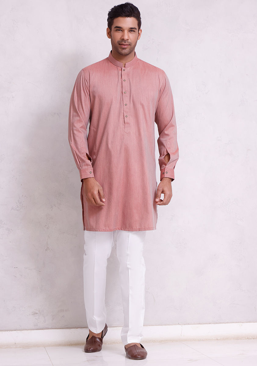 Basic Poly Viscose Cader Wood Slim Fit Kurta