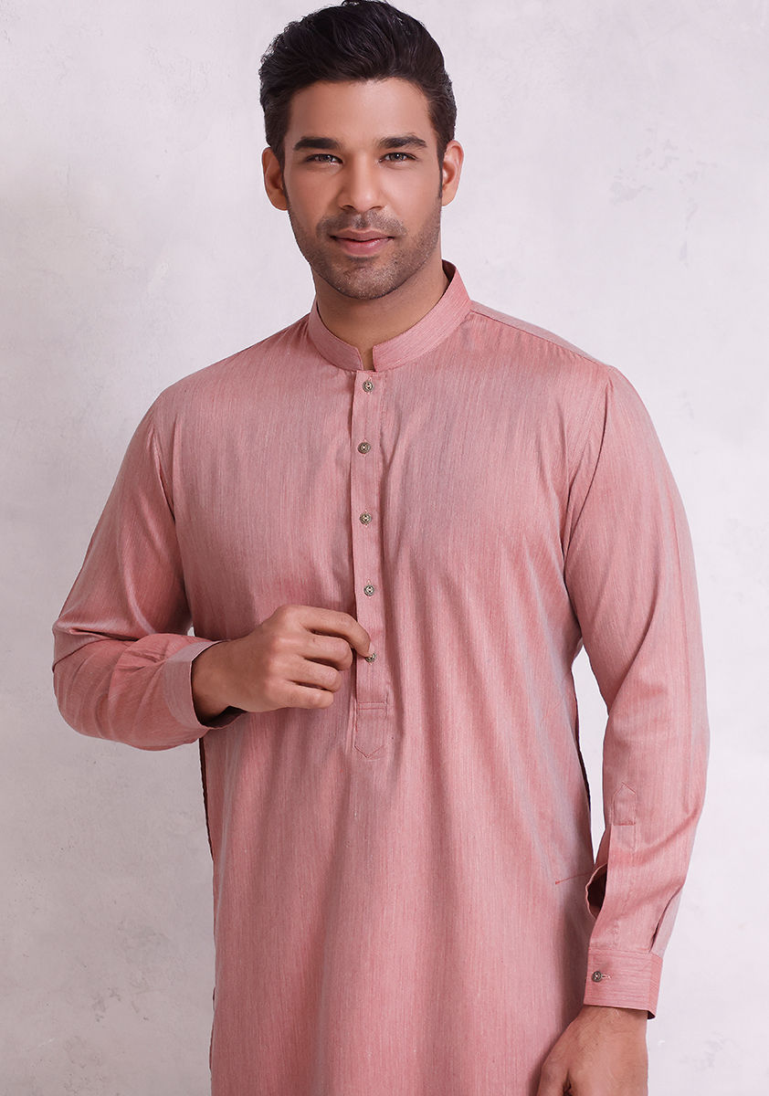 Basic Poly Viscose Cader Wood Slim Fit Kurta