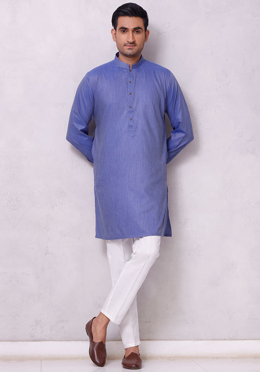 Basic Poly Viscose Star Sapphire Slim Fit Kurta