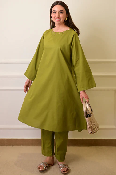 2 Piece - Lawn Suit CT009 Green