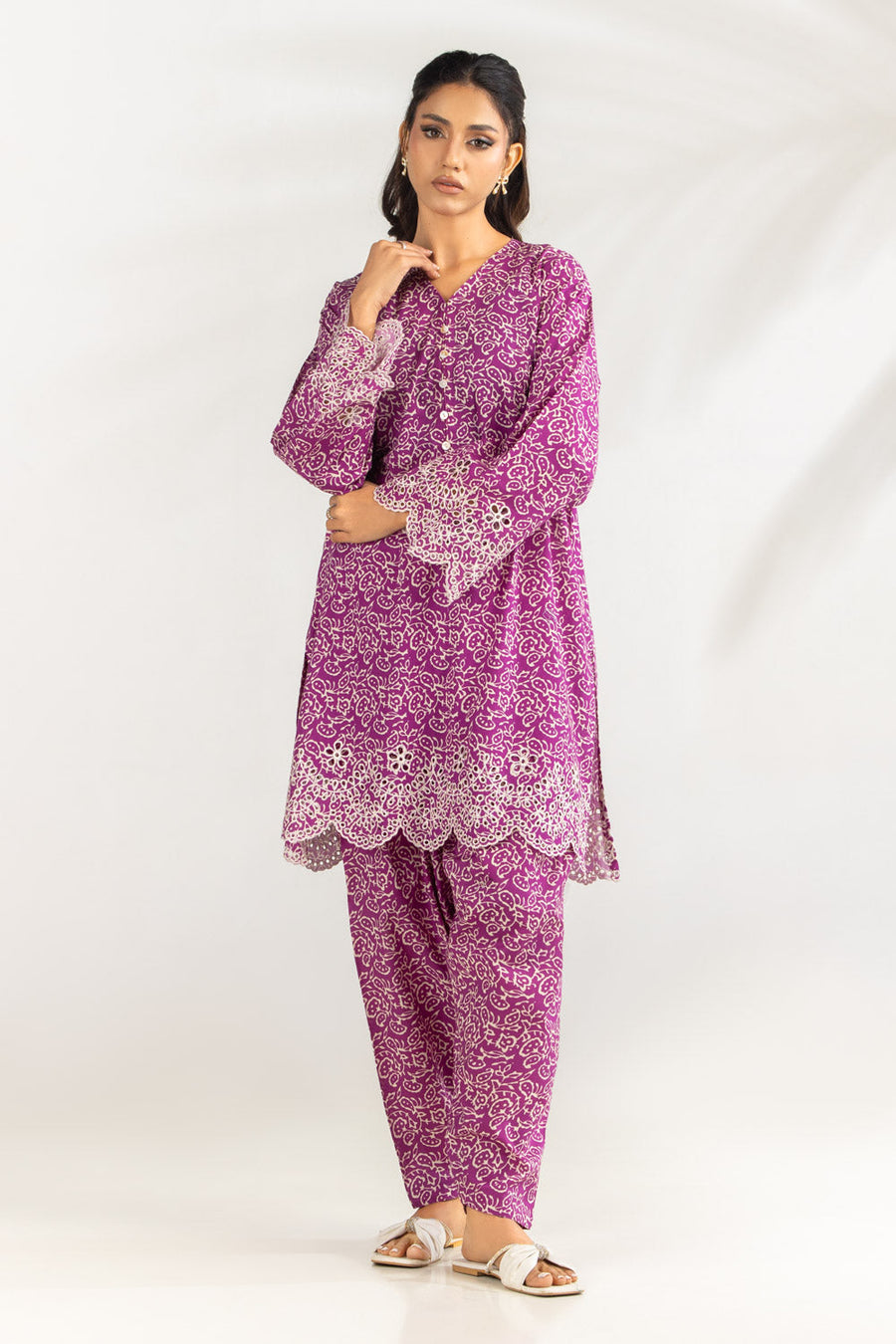 Purple Printed Summer Co-Ord Set - Pehnaawaa
