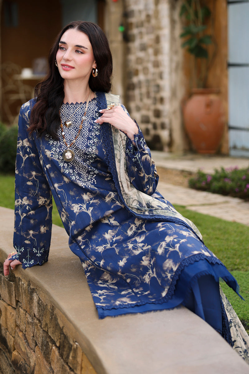 Charlotte Midnight Blue Printed Lawn Suit with Chiffon Dupatta