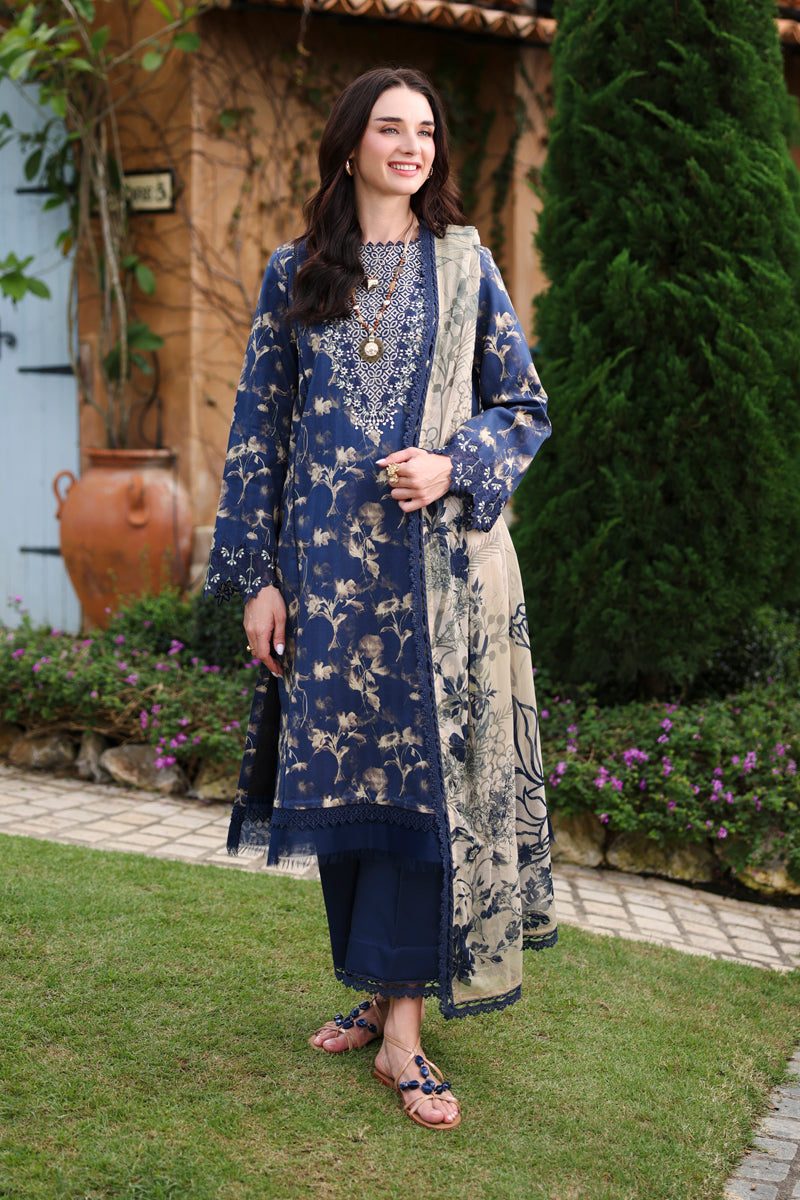 Charlotte Midnight Blue Printed Lawn Suit with Chiffon Dupatta