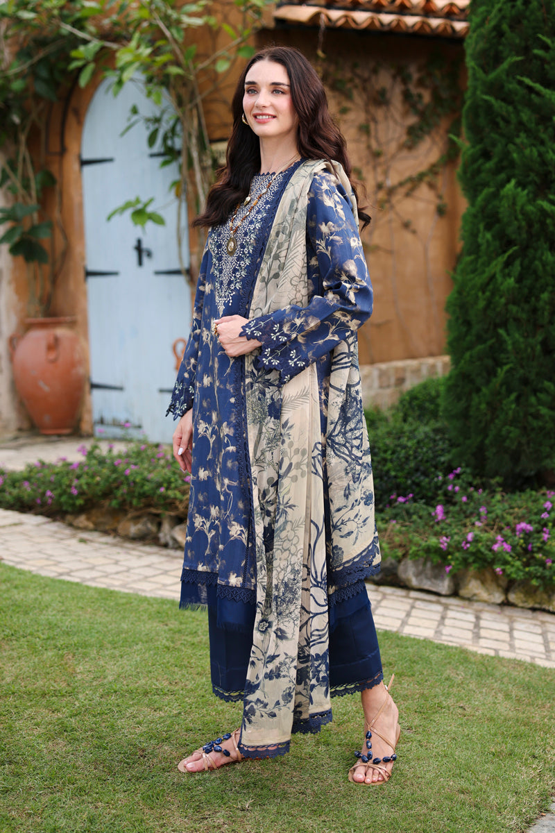 Charlotte Midnight Blue Printed Lawn Suit with Chiffon Dupatta