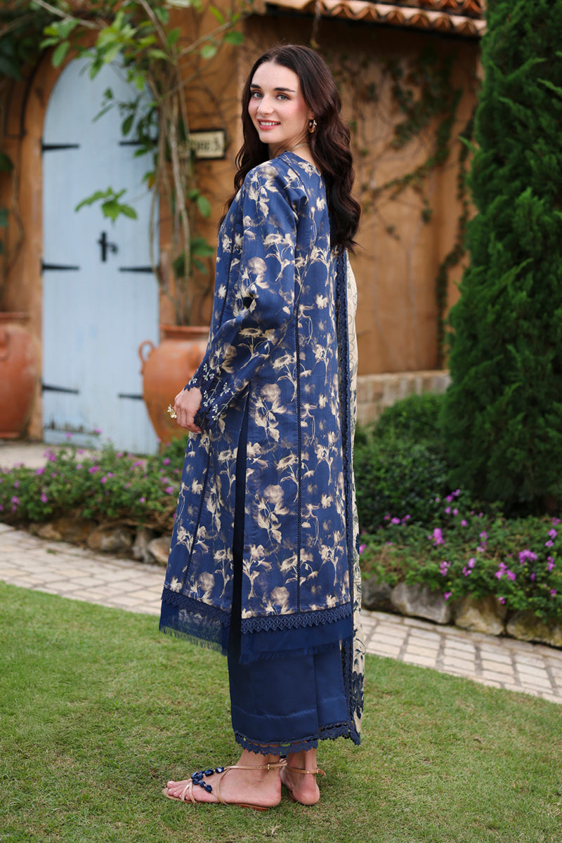 Charlotte Midnight Blue Printed Lawn Suit with Chiffon Dupatta
