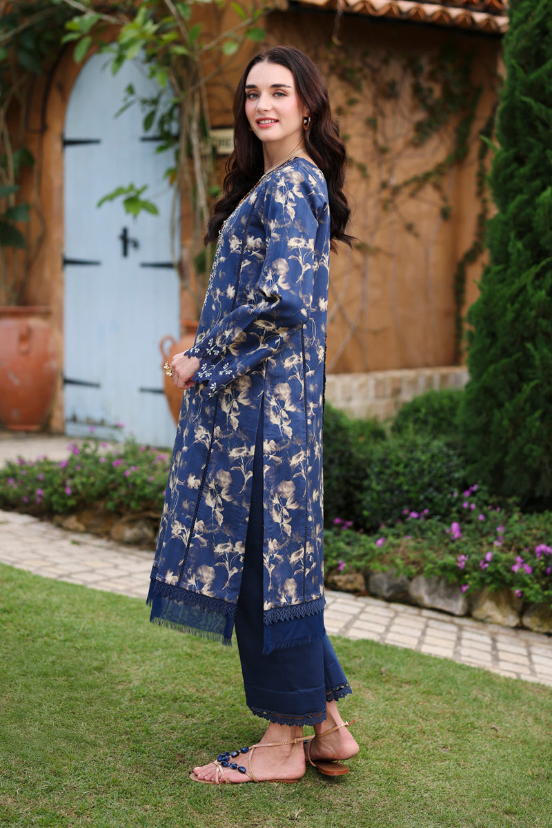 Charlotte Midnight Blue Printed Lawn Suit with Chiffon Dupatta