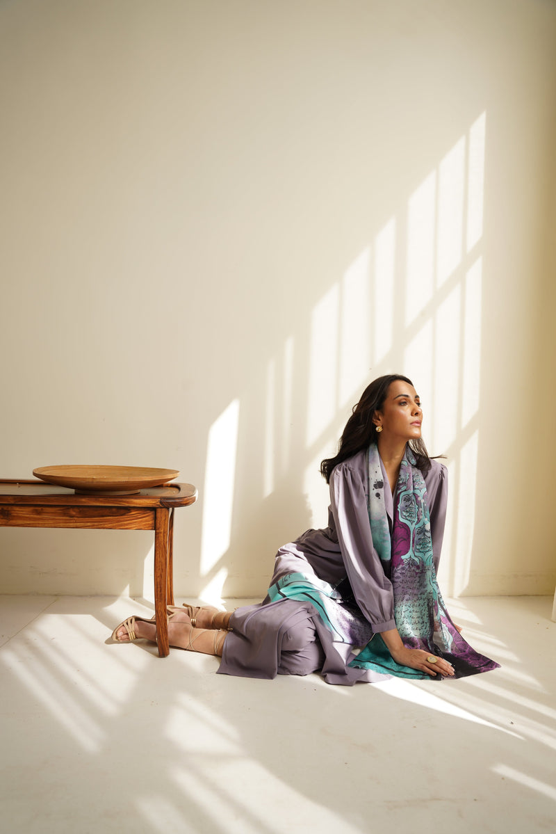 Tarz (Flair & Flourish) Scarf - Shaded Blue & Purple