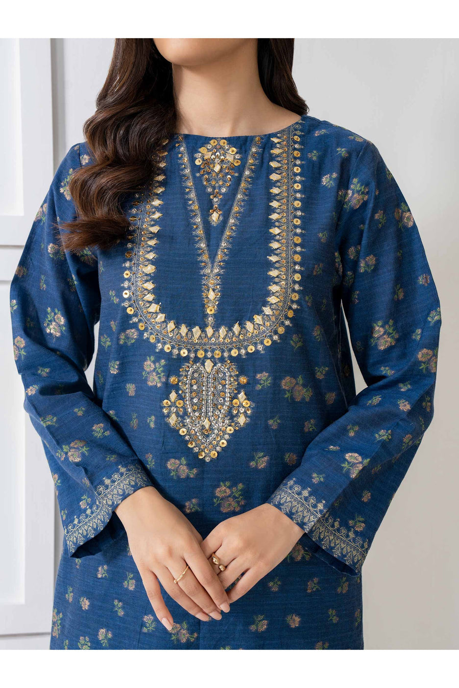 Summer Embroidered Jacquard 2 Piece Suit