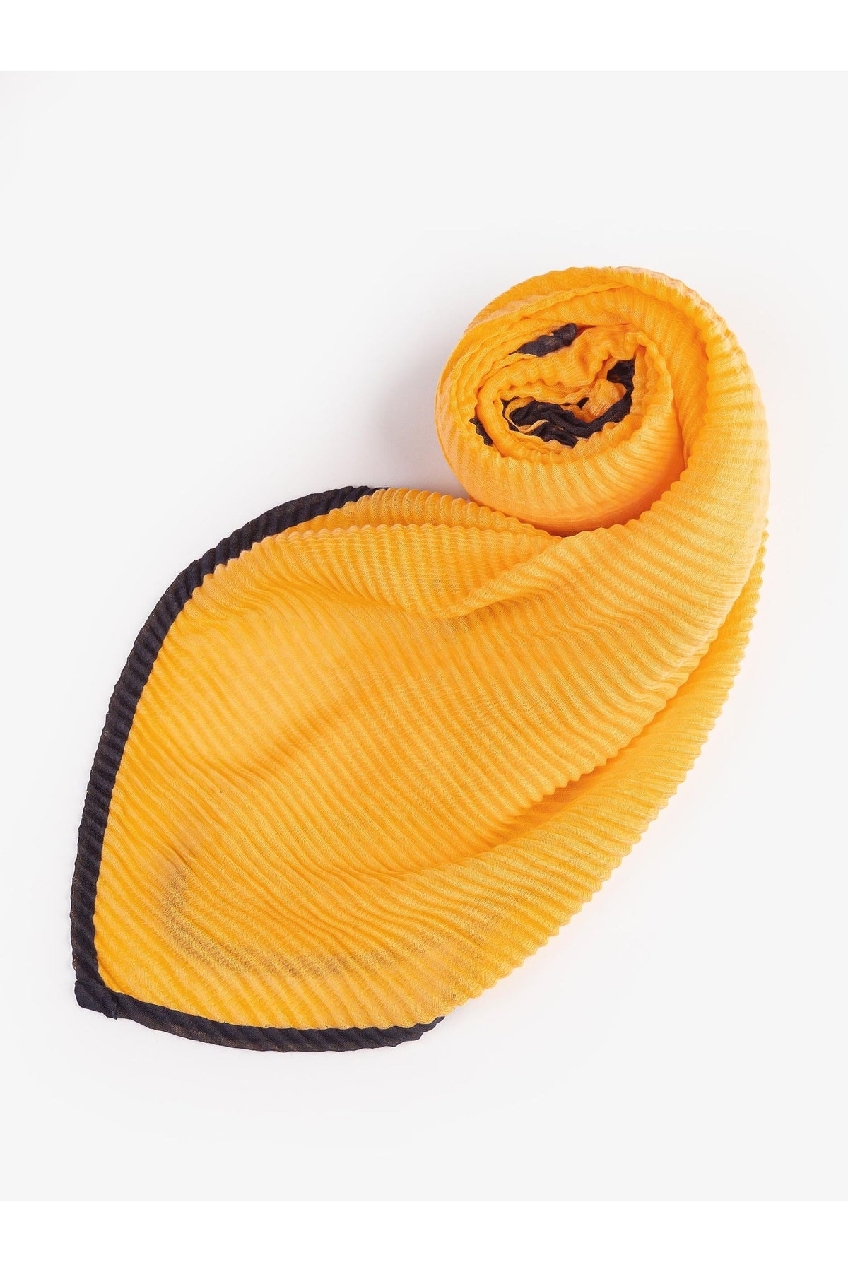 Golden Yellow Viscose 1-Piece Scarf | Ombre Black Edge