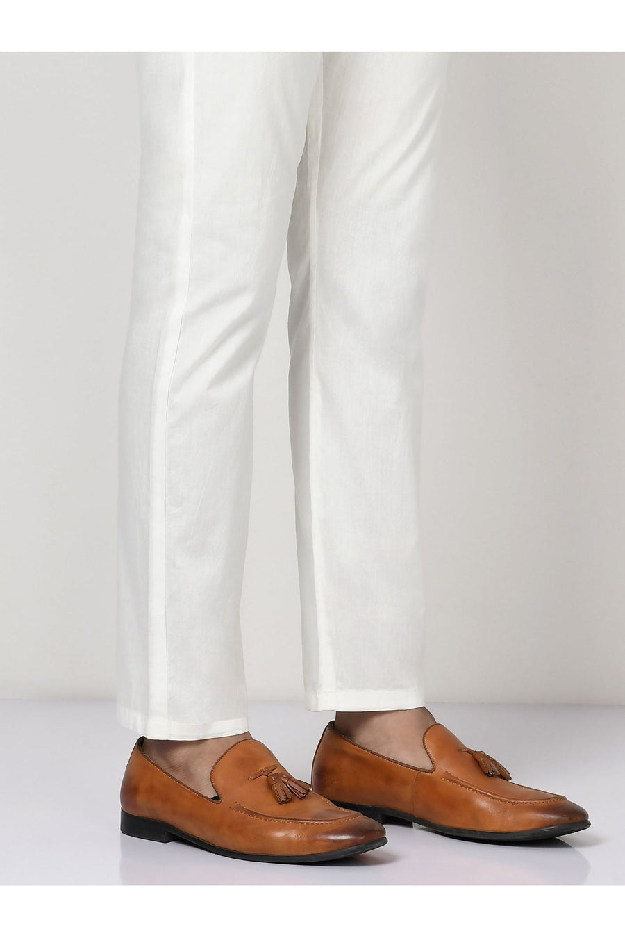 Elegant Off-White Straight Trousers for Men