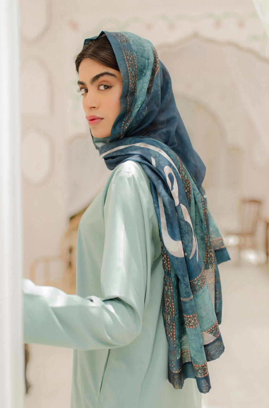 Falak (Sky) Scarf - Shades of Sea