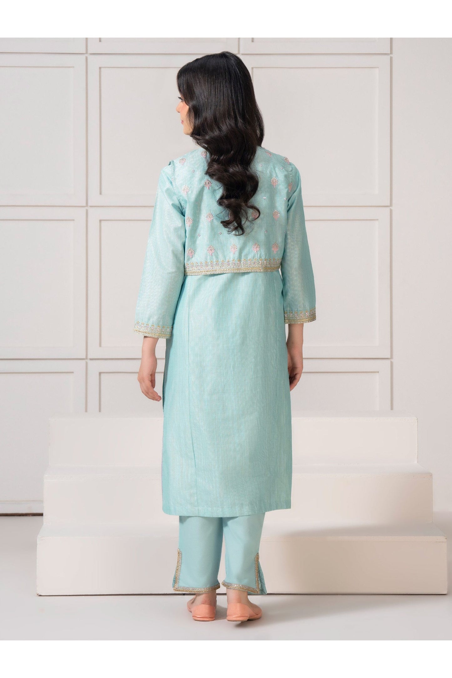 Girls' Embroidered 2-Piece Suit Set