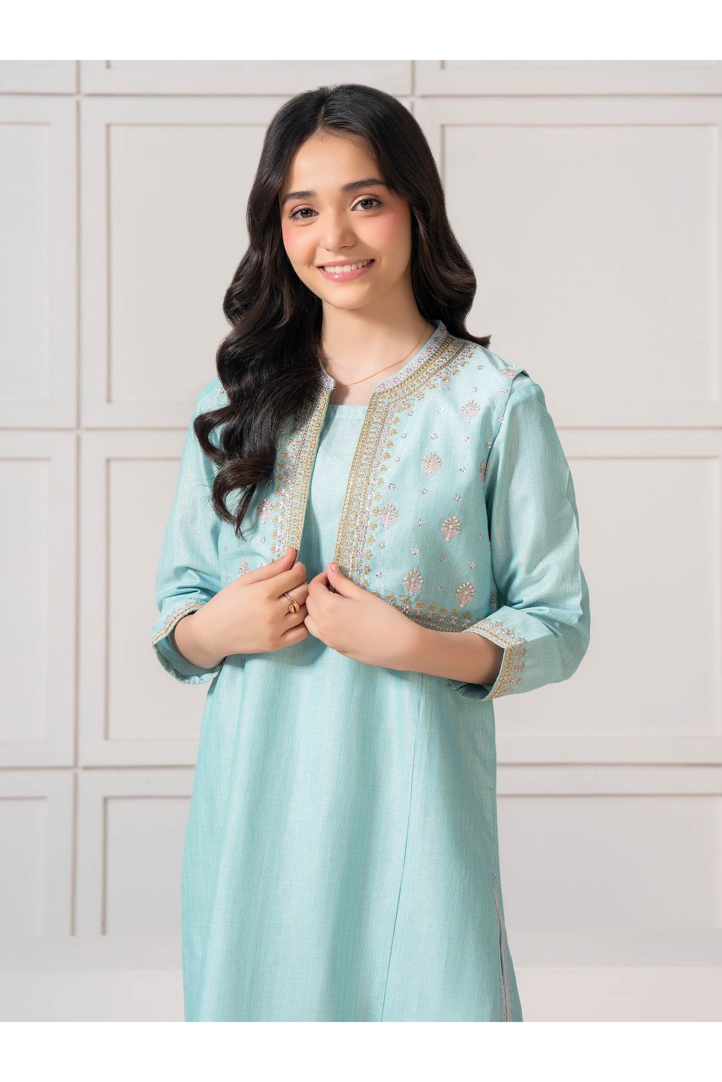 Girls' Embroidered 2-Piece Suit Set