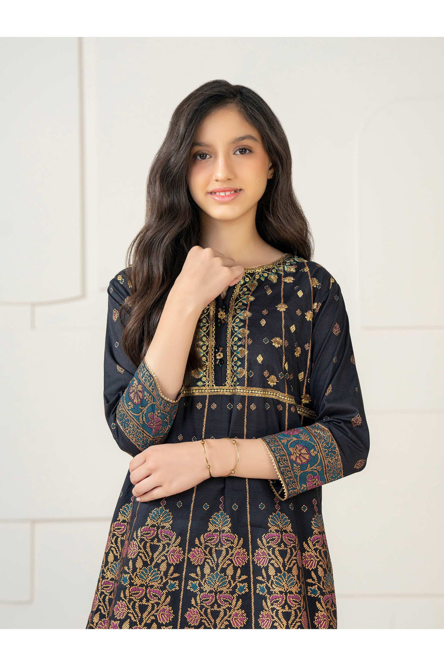 Girls Embroidered Lawn Suit Set - Pehnaawaa