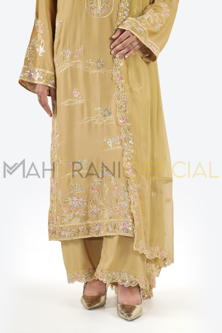Golden Dream 3 piece Embroidered Stitched suit