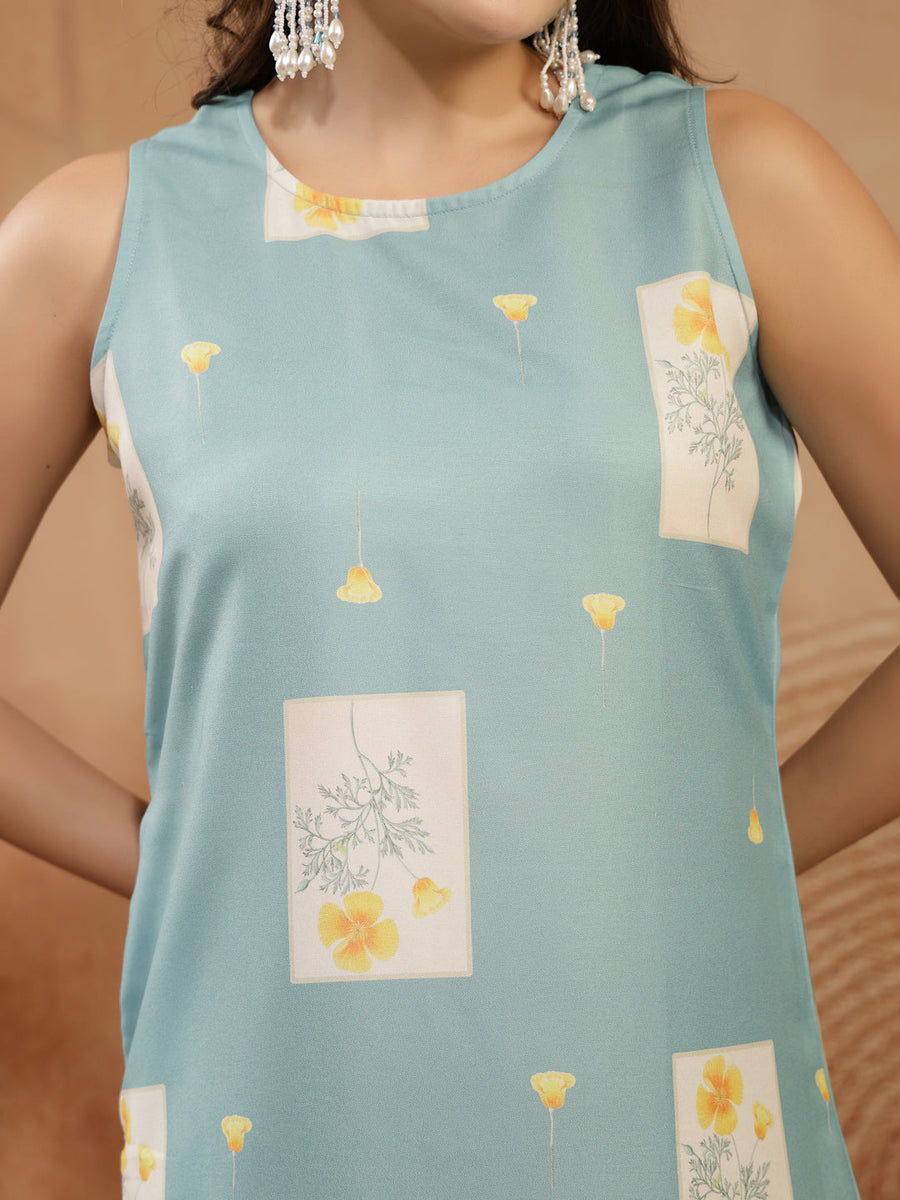 Floral Printed Rayon Straight Kurta - Pehnaawaa