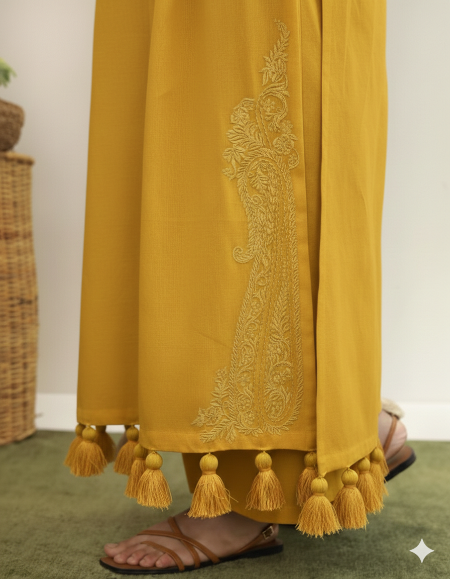 Golden Glow – 3-Piece Lawn Embroidered Suit