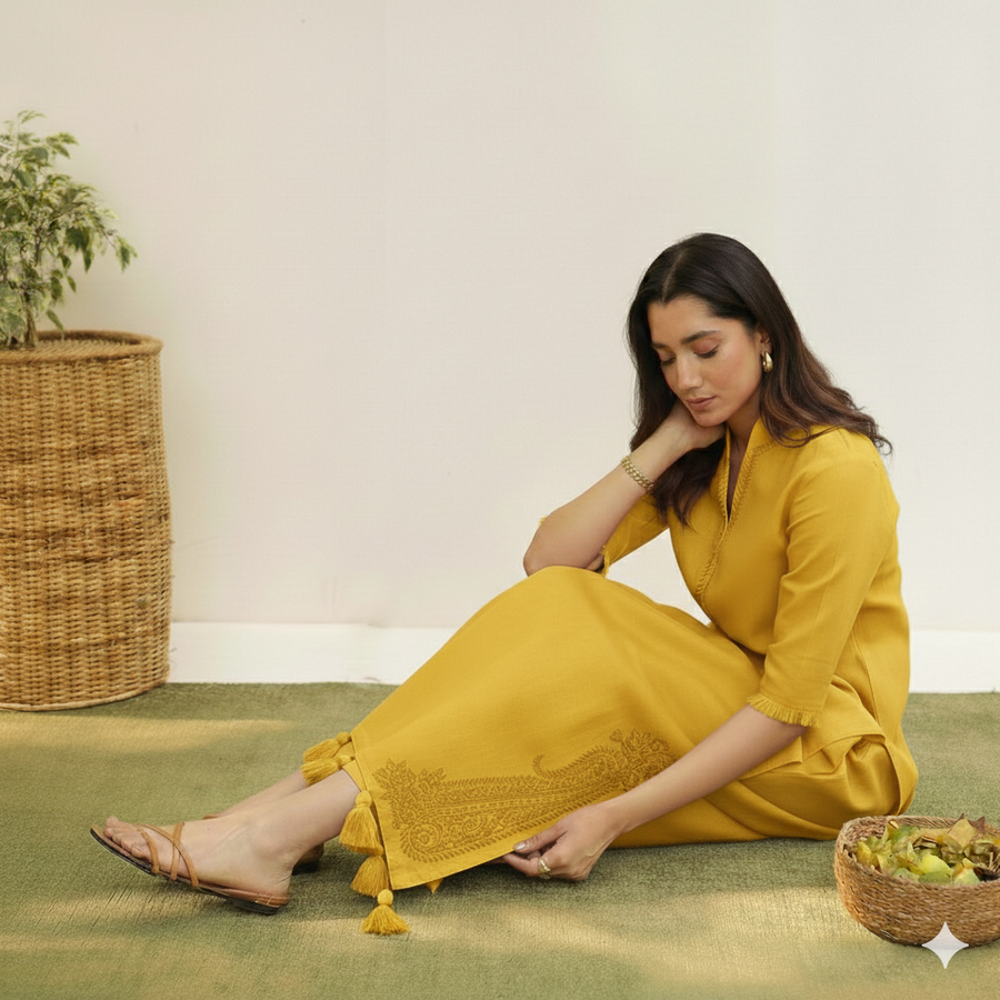 Golden Glow – 3-Piece Lawn Embroidered Suit