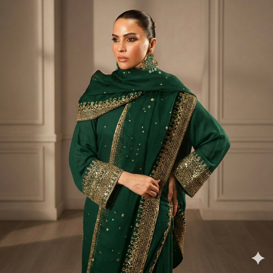 Green Pearl – 3 Piece Lawn Suit
