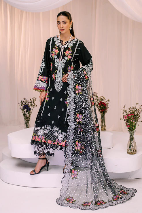 3 Piece - Embroidered Chiken Kari Suit LFP1127