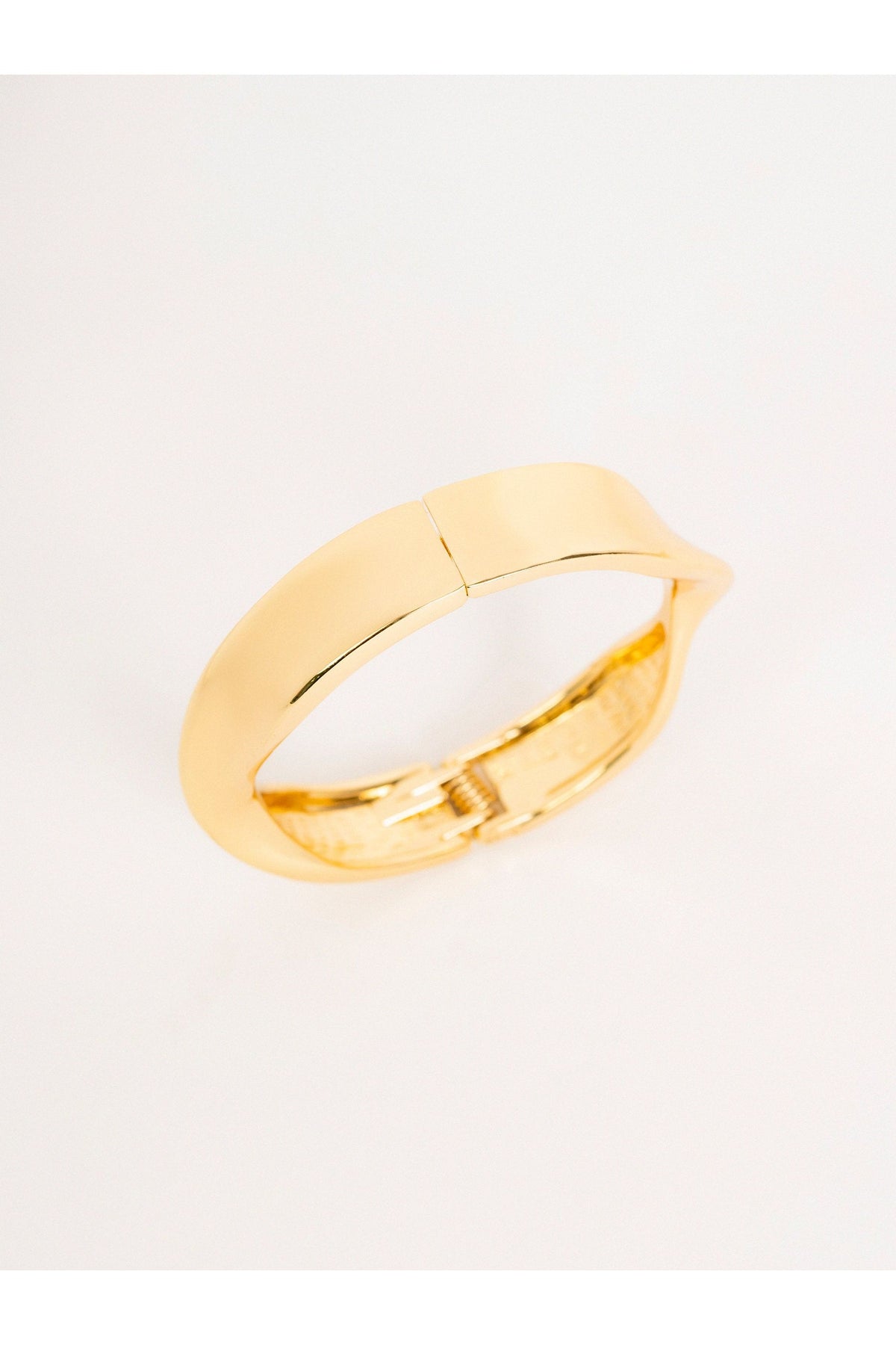 Gold Curve Cuff Bracelet | Polished Metal Bangle