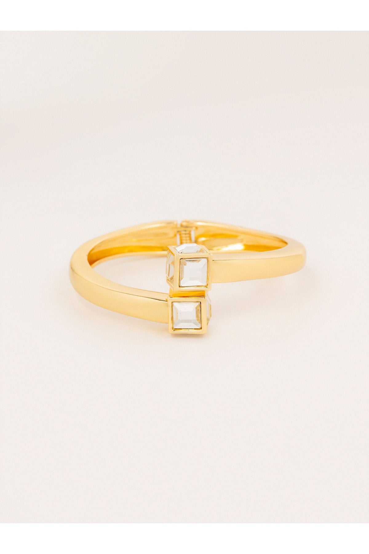 Gold Plated Bracelet | Dual Square Stone Setting