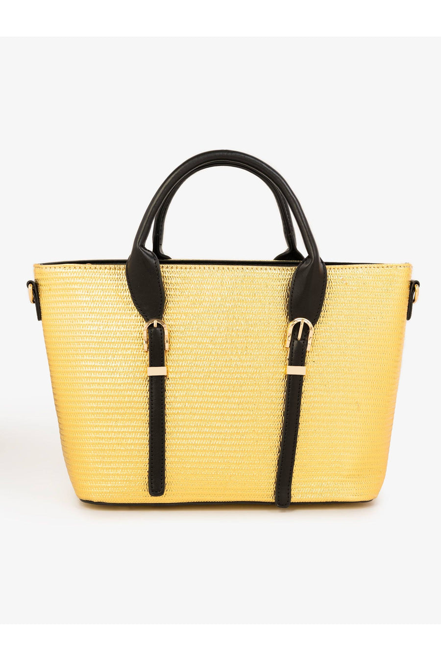 Chic Textured Handbag In Golden Rexine Elegance For Daily Style