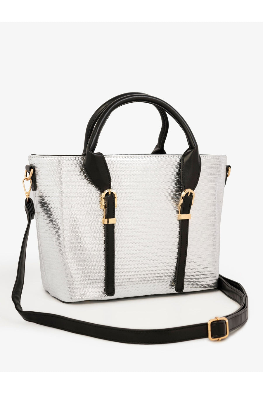 Timeless Textured Handbag With Rexine Handle For Effortless Style