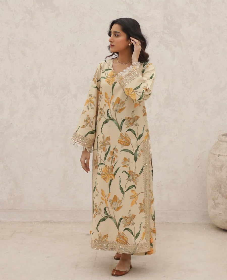 Ivory Flora 2-Piece Stitched Suit