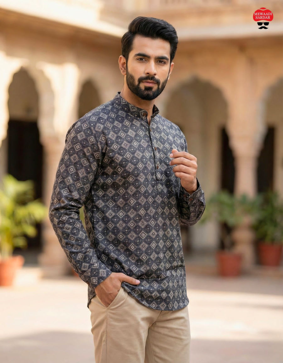 Readymade Pure Soft Linen Casual Wear Men's Short Kurta