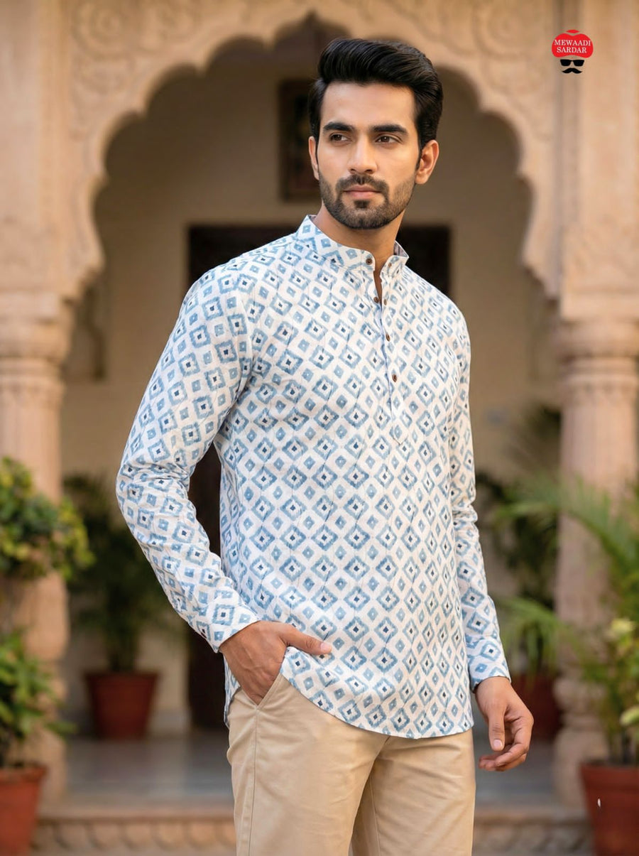 Readymade Pure Soft Linen Casual Wear Men's Short Kurta