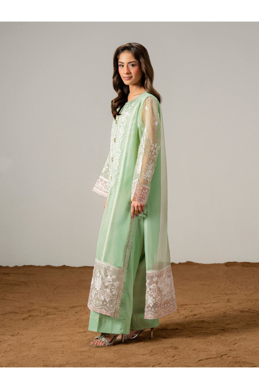 Embroidered Organza 2 Piece Suit Set