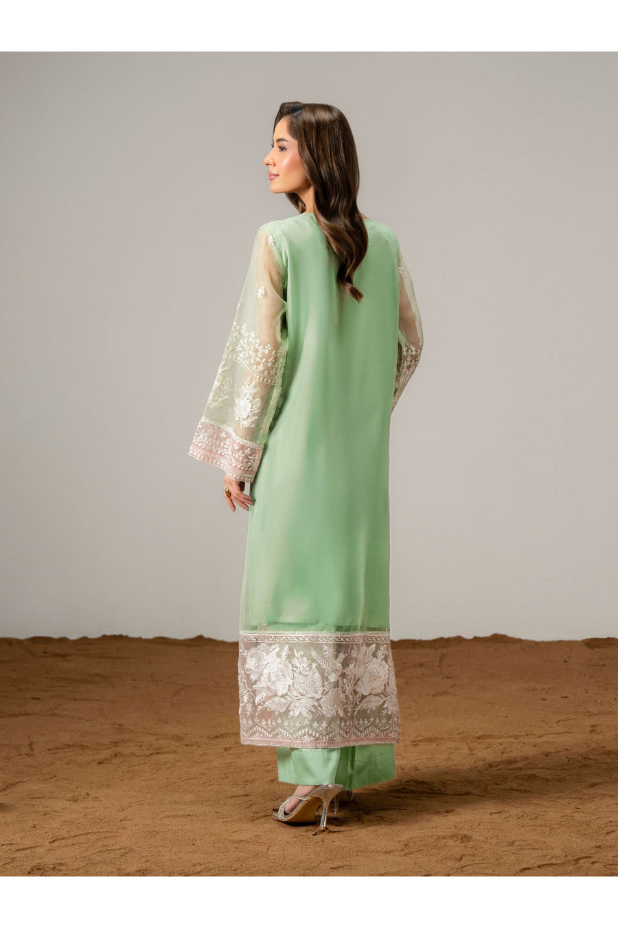 Embroidered Organza 2 Piece Suit Set