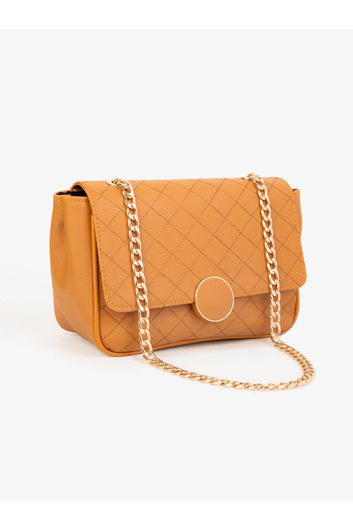 Golden Glamour Quilted Clutch – Evening Elegance