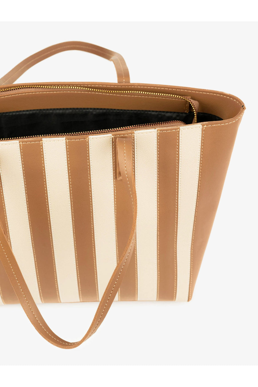 Elegant Striped Tote Bag For Everyday Chic Accessory