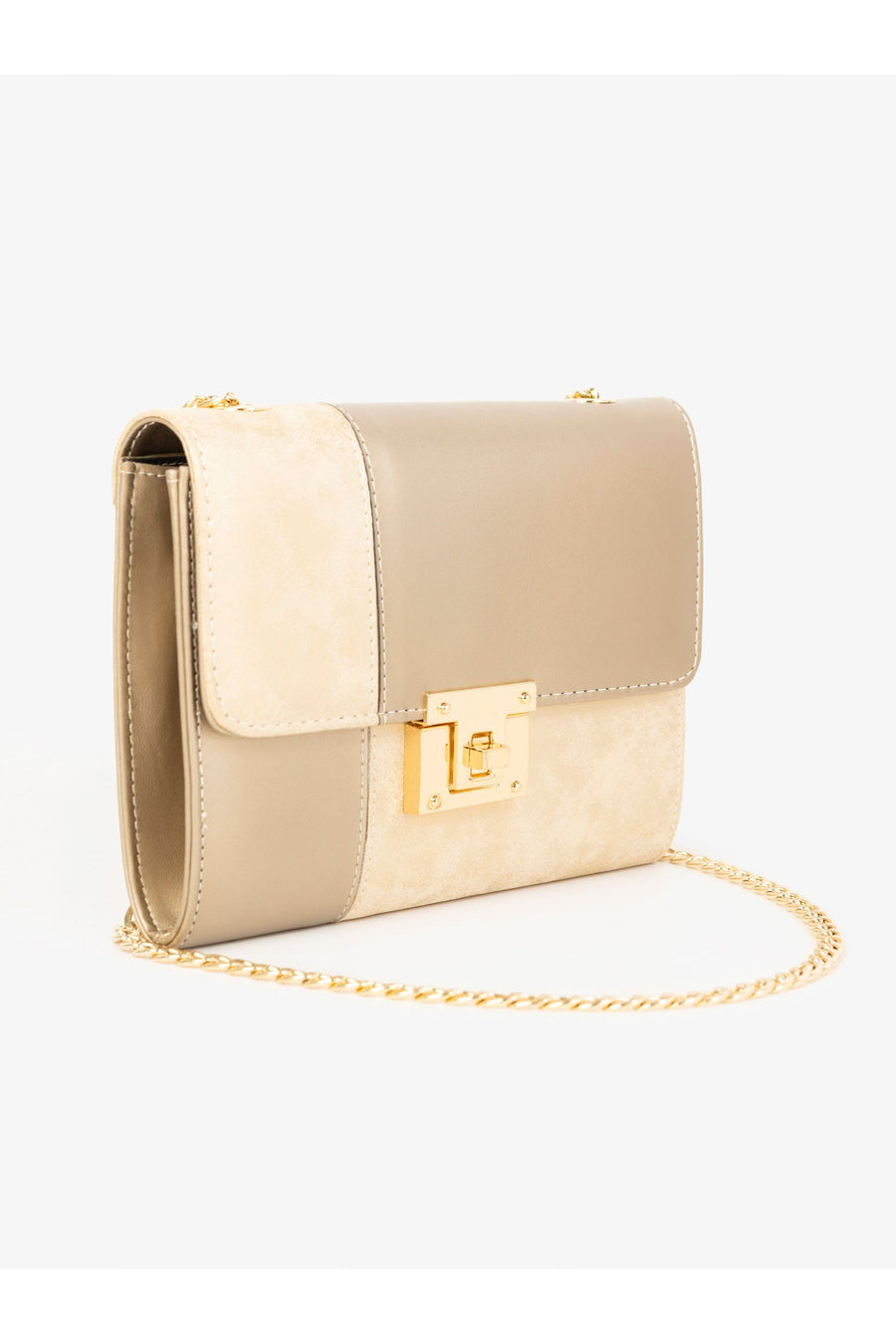 Stylish Two-Tone Leather Clutch For Nights Of Glamour
