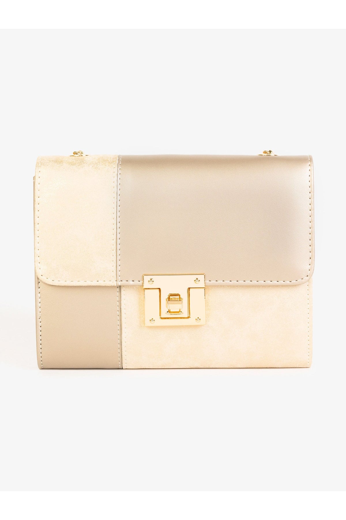 GlamNights Two-Tone Leather Clutch