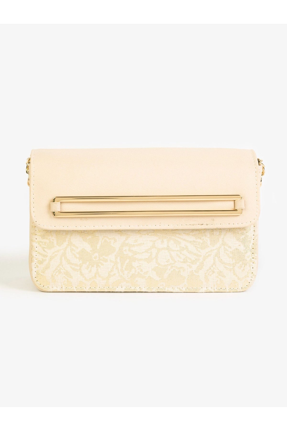 All-Season Chic Off-White Floral Handbag