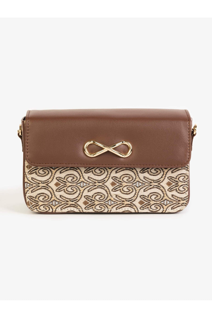 Elegant All Season Infinity Handbag Design In Luxe Brown Rexine