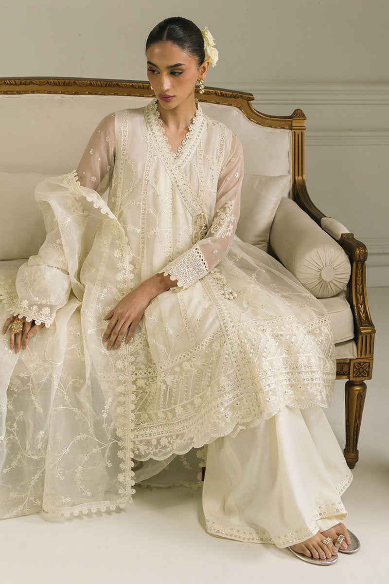 IVORY BLOOM-3 PC (SHIRT, DUPATTA & TROUSER) - Pehnaawaa