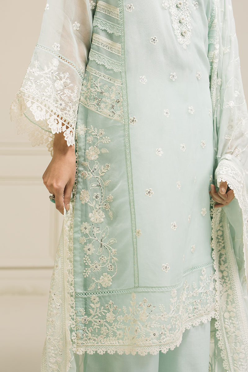MINT FLO-3 PC (SHIRT, DUPATTA &TROUSER) - Pehnaawaa