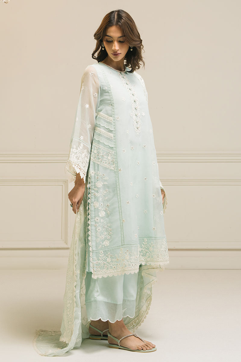MINT FLO-3 PC (SHIRT, DUPATTA &TROUSER) - Pehnaawaa