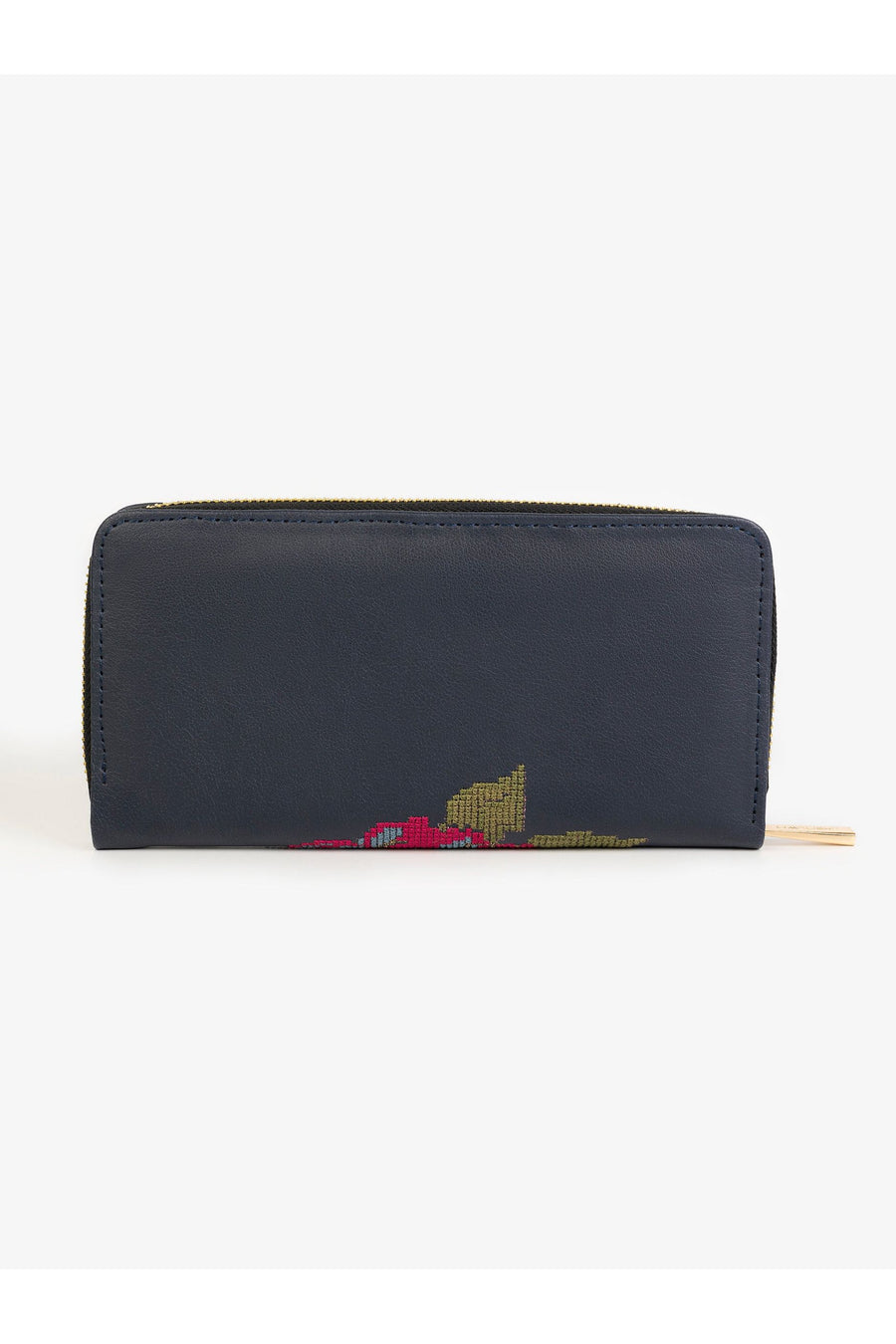 Elegant Embroidered Leather Wallet For Everyday Use