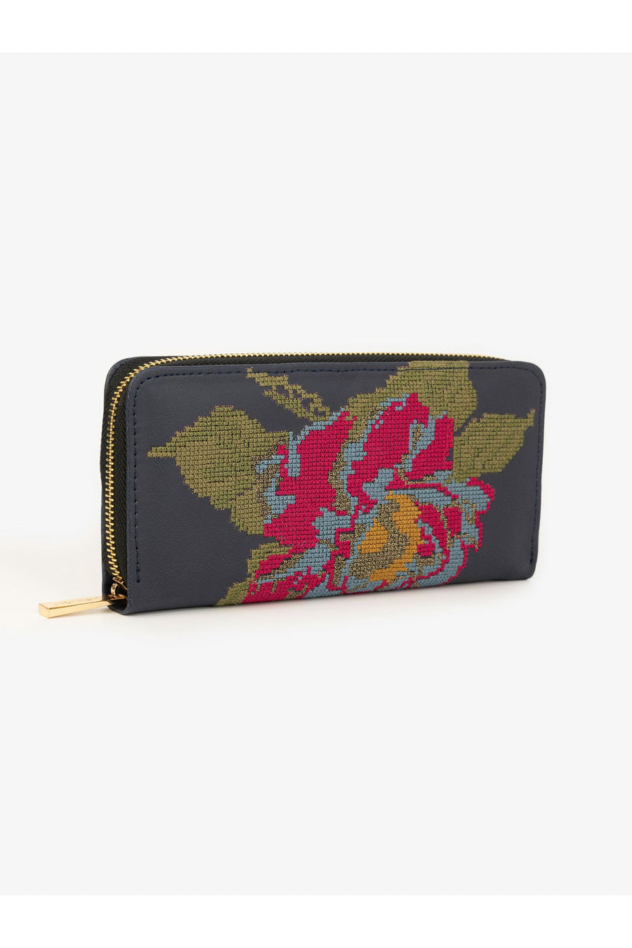 Elegant Embroidered Leather Wallet For Everyday Use