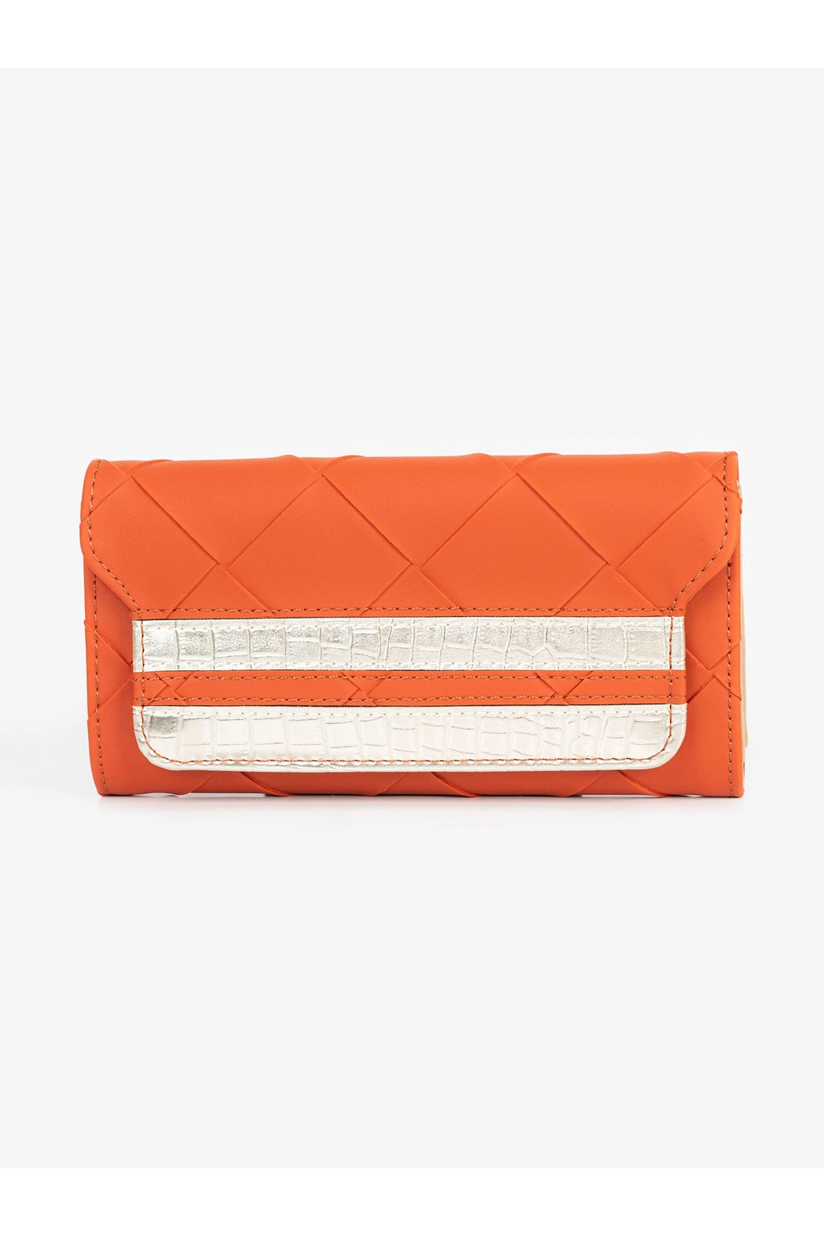 Burnt Orange Leather 2-Piece Wallet | Crocodile Emboss