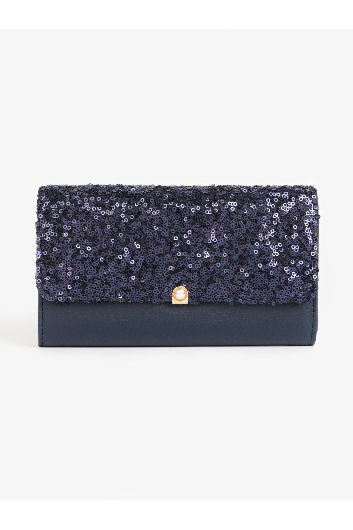 Midnight Navy Sequin Clutch | Cutdana Embellished Wallet