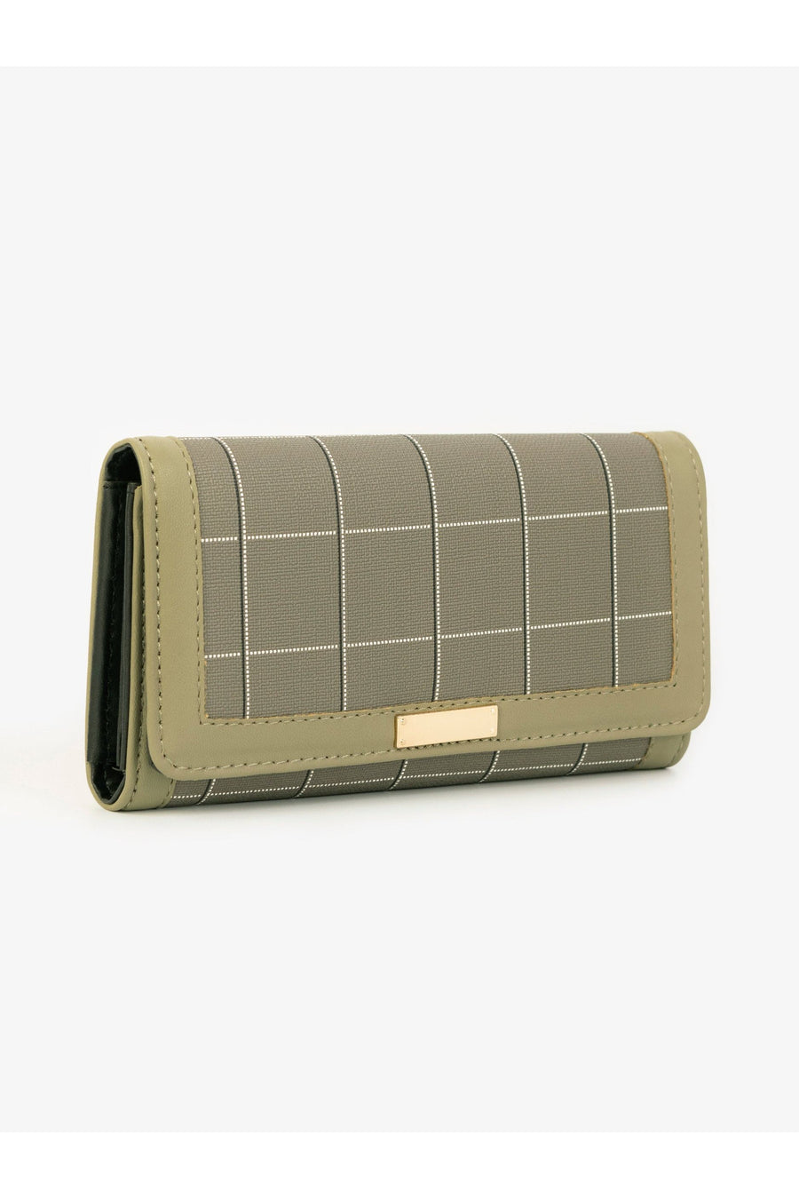 Effortless Elegance Quilted Wallet In Olive Rexine